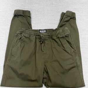 Matchstick Jogger pants Men's Olive Green Cotton Chino Joggers With Drawstring S